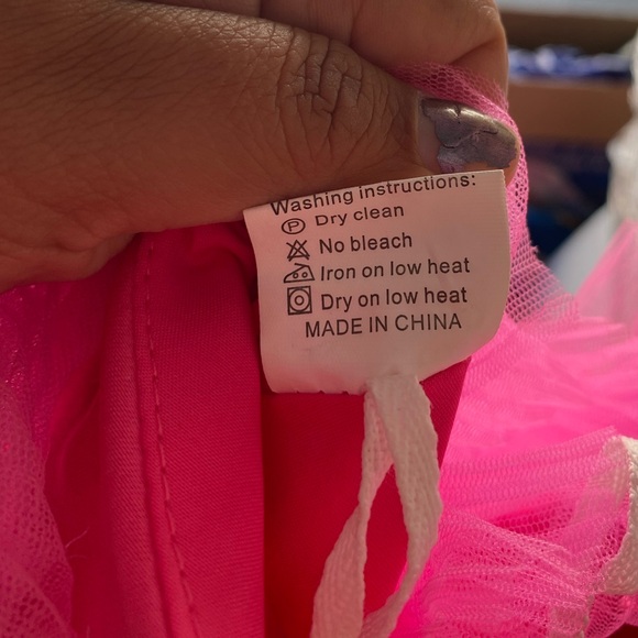 Hot Pink Tulle Corset Mini Dress Bow Barbiecore Prom Homecoming Event Size 4 - Picture 13 of 14